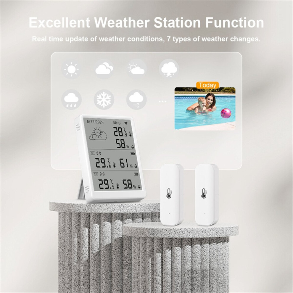 Tuya Wifi Weather Station Digital Forecast Screen With 6 Wifi+Rf433 Se 4852735165433