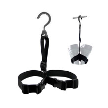 Fishing Wader Boots Hanger with Adjustable Buckle Strap and 360 Rotating Hook for Quick Drying