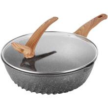 NonStick Maifan Stone Sauté Pan Wok for Induction and Gas Stove, Oil Cooking