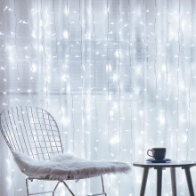 Decorative Lights for Christmas Window, USB Powered 300 LED Fairy Curtain Lights with 8 Modes and Timing Function, Waterproof String Lights for Indoor