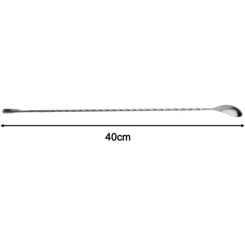 Rust Resistant Cocktail Stirrers 2 Pcs Steel Spoon for Bartender (40cm) 40 cm 2