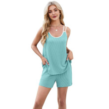 Conjunto Casual Feminino de Verão de 2 Peças Verde XXL
