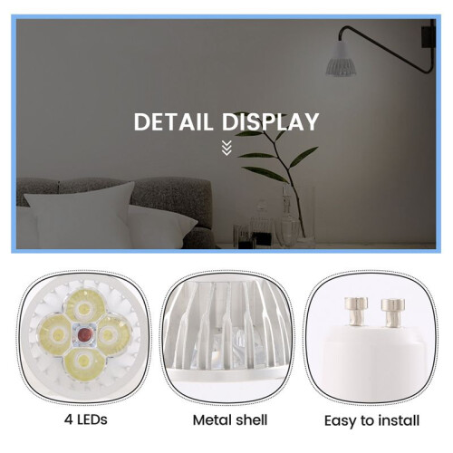 4 LED GU10 Light Bulb 4W Cold White 85-265V 2