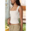 Women'S Square Neck Sleeveless Tank Tops White M 5