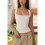 Women'S Square Neck Sleeveless Tank Tops White M 4