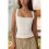 Women'S Square Neck Sleeveless Tank Tops White M 3