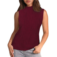 Women'S Sleeveless Tank Top Wine Red L