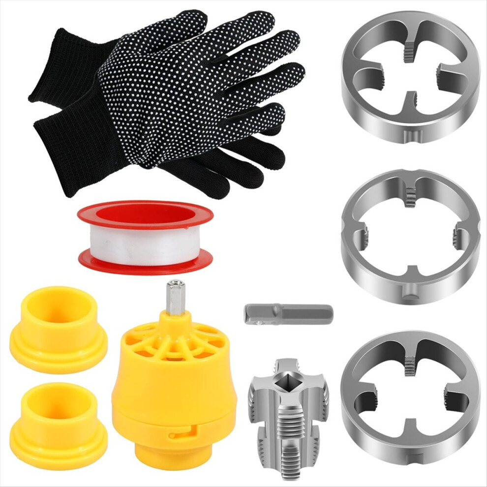 Pvc Pipe Threader Kit,Pvc Thread Maker Tool With 3 Dies(1/2In),3/4In), 4852735179881