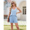 Summer Ladies Casual 2 Pieces Set Sky  S 7