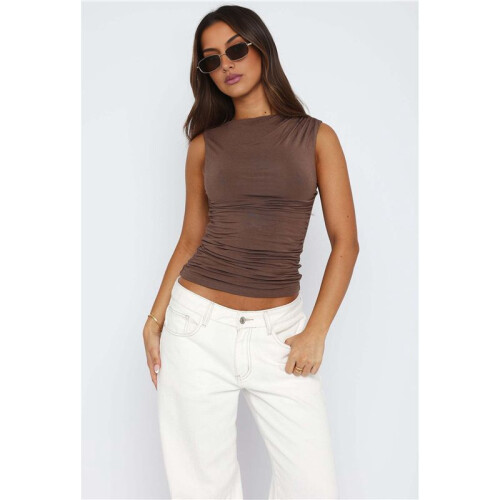Womens Summer Tank Tops Coffee L 1