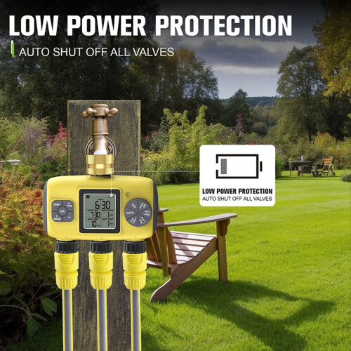 3-Outlet Automatic Water Timer Irrigation Sprinkler System for Outdoor 2
