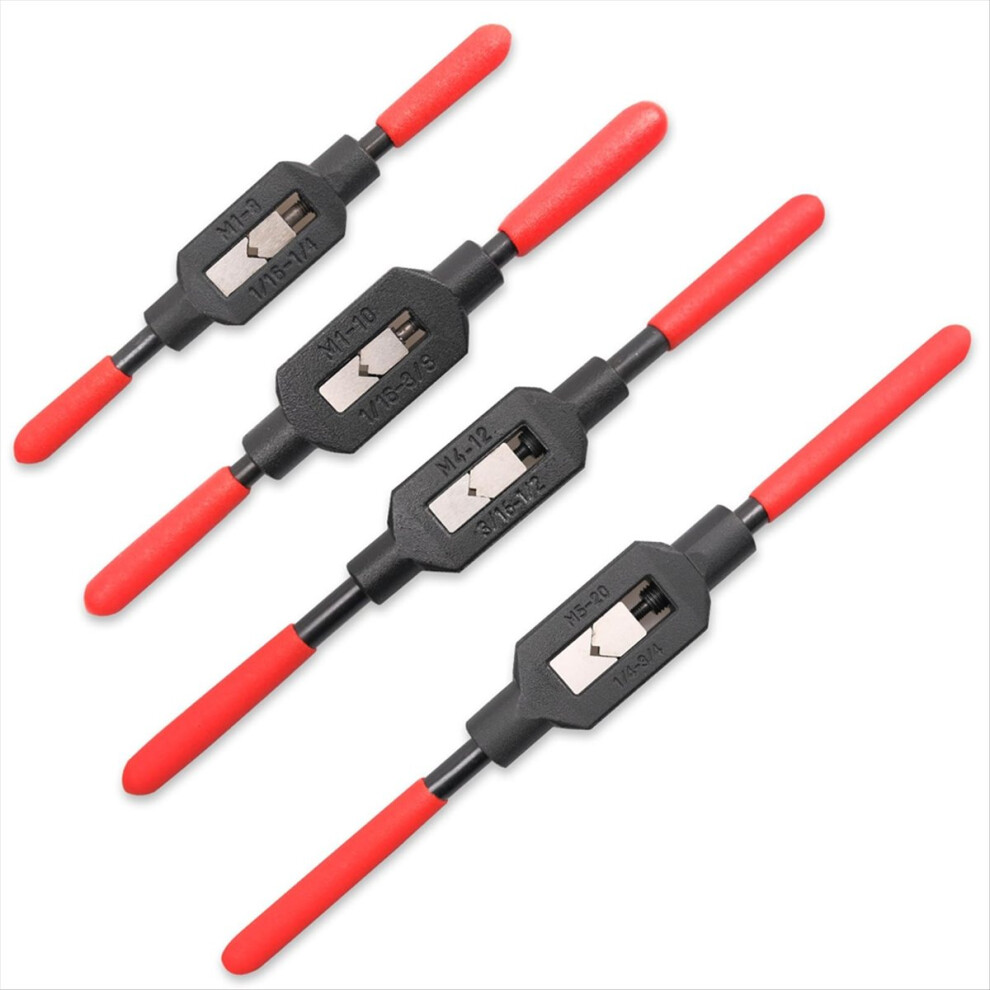 4 Pcs Adjustable Tap Wrench Screw Holder Reamer Hand Tool With Plastic 4852735179225