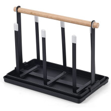 Porte-Bouteilles, éGouttoir à Vaisselle, 6 Porte-Bouteilles, Porte-Gobelet en MéTal avec éGouttoir et SèChe-Bouteilles pour Bouteilles et Tasses