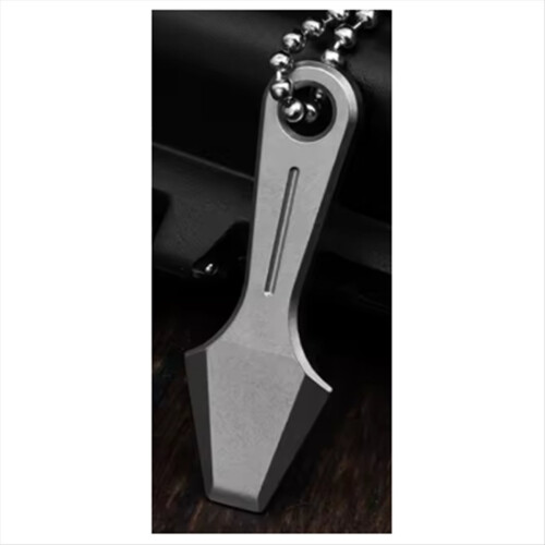 Titanium Pry Bar Mini Alloy Crowbar Keychain Pendant Tool Silver 2