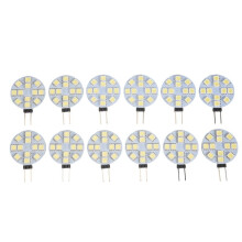 12PCS G4 Puck Lights LED Bulbs Side Pin Base Round G4 5050 12SMD LED RV Light Home Reading Light, White