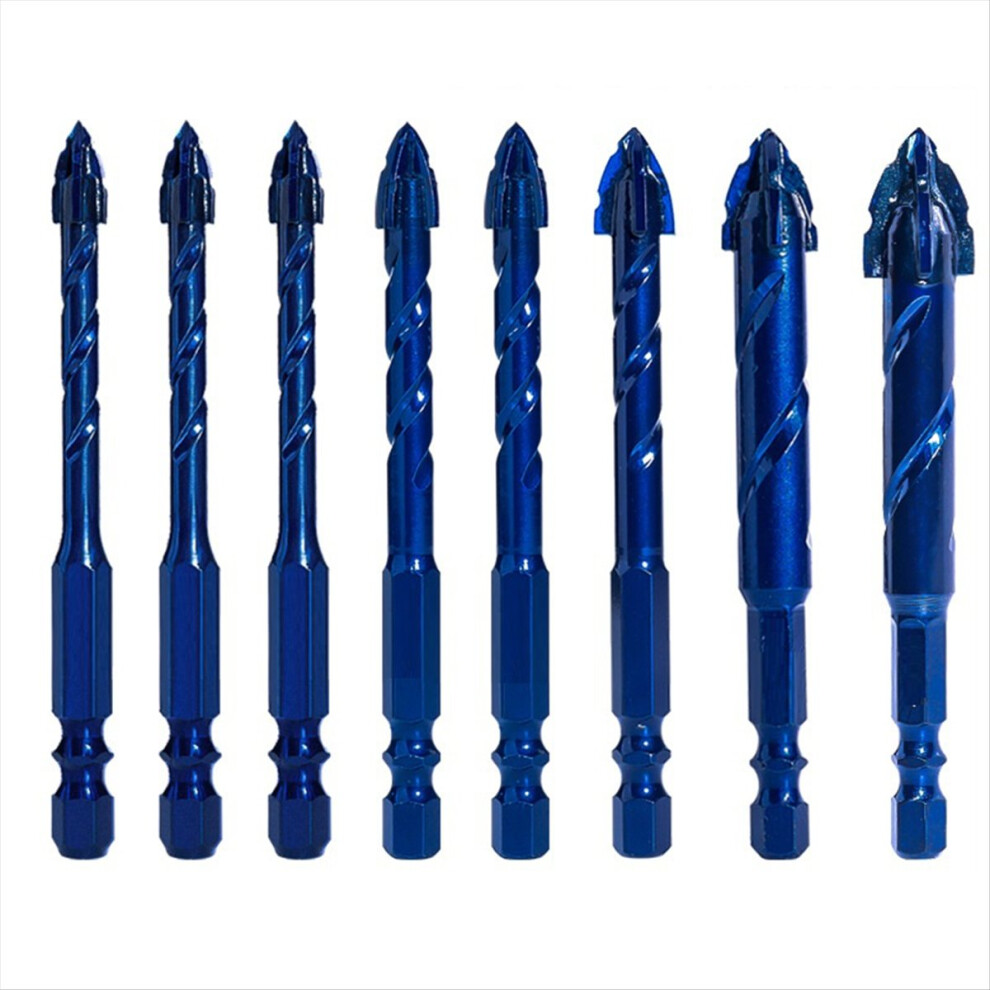8Pcs Four-Edged Serrated Eccentric Drill Bit 6/8/10/12/14Mm Concrete B 4852735183901