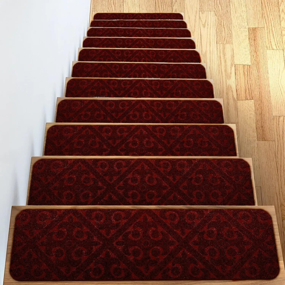 8' X 30' Non Slip Stair Treads Carpet For Wooden Steps, Noise Reduction, 4Pcs 9323874698700