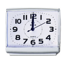 Bedroom Desktop Bed Wake  Clocks Bedroom Beside Student Plastic Silent Sweeping Small Table Clock Alarm Clock-White