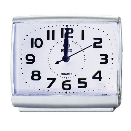 Bedroom Desktop Bed Wake  Clocks Bedroom Beside Student Plastic Silent Sweeping Small Table Clock Alarm Clock-White