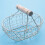 Wooden Handle Metal Retro Basket Portable Multi-Function Vegetable Fruit Egg Groceries Practical Storage Basket Organizer White 7