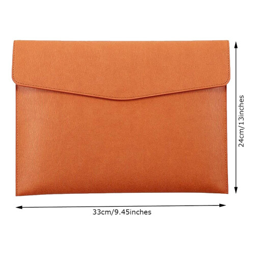 PU Leather A4 File Folder Document Holder Waterproof Portfolio Envelope Folder Case with Snap Closure(Brown) 1