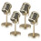 4Pcs Retro Microphone Props Model Vintage Microphone Antique Microphone Toy Microphone Stage Table Decor,Gold 2