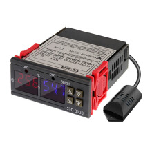 12V Dual Digital Thermostat Temperature Humidity Control Thermometer Hygrometer Incubator Controller STC-3028