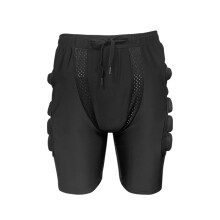 Hip Protection 3D Padded Shorts for Skiing Roller Skating (Black, S)