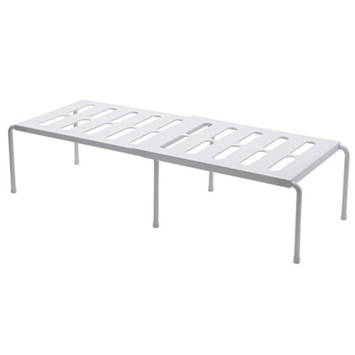 Kitchen Expandable Counter Shelf Organizer Racks Bathroom Under Sink Pantry Desktop Storage Organizer Holders White