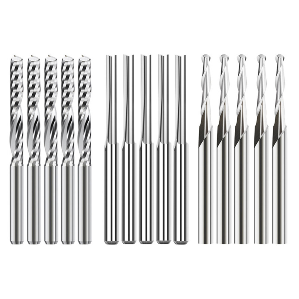 End Mill Engraving Bits Set 15Pcs Cnc Router For Woodworking Acrylic C 4851441361023