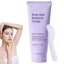Hair Removal Cream for Sensitive Skin Painless Gentle Formula with Spatula Applicator 3.38 Fl Oz