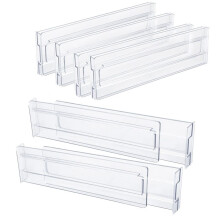 Drawer Dividers 8 Pack, Adjustable 3.2 Inch High Expandable From 11-20.6 Inch Kitchen Drawer Organizer, Clear Plastic