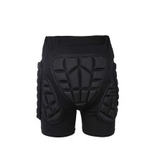 Protective padded shorts for snowboarding, impact resistance, breathable sportswear, L Black