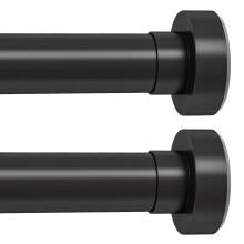 2 Pack Black Tension Shower Curtain Rod 3358 Inch Adjustable No Drill Non Slip for Bathroom Kitchen Doorway