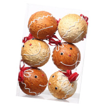 Vacation Elegant With 6 Pieces Christmas Ornaments Shattered Gingerbread Accessories For Seasonal Tree Decor Light Brown