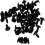 Πλεκτά μάτια ασφαλείας 16 χιλ., μαύρα πλαστικά μάτια ασφαλείας με ροδέλες, εύκολη 3