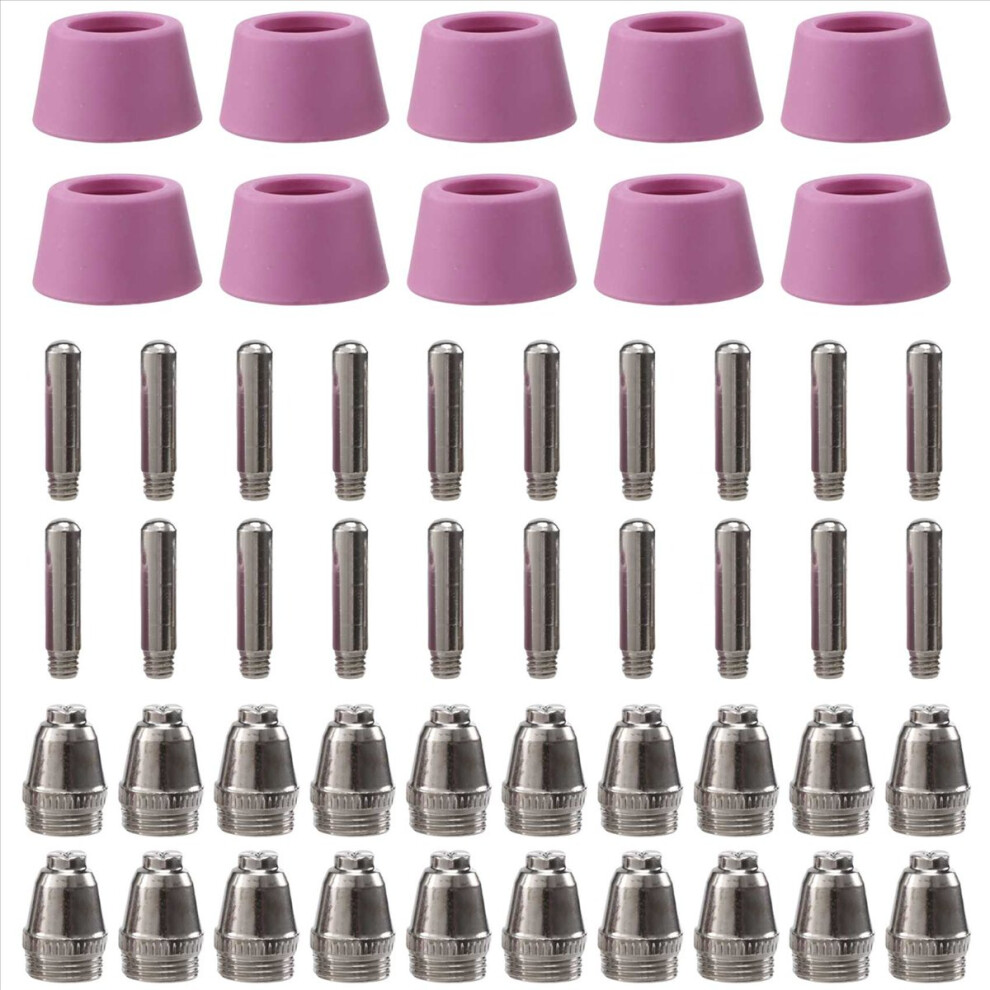 50Pcs Plasma Cutter Torch Consumables Electrode Nozzles Cups Kit For - 4851441355824
