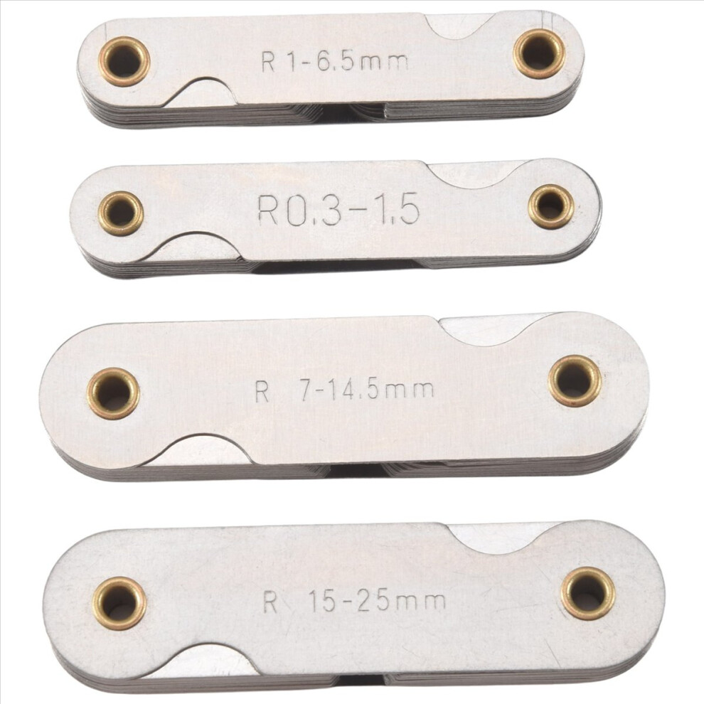 Radius Gauge Set,4Pcs Stainless Steel Fillet Measuring Tool (R0.3-1.5/ 4851441355893