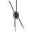 Adjustable Leather Bolo Tie With Black Stone Charm For-Silver 1