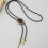 Adjustable Leather Bolo Tie With Black Stone Charm For-Silver 6