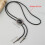 Adjustable Leather Bolo Tie With Black Stone Charm For-Silver 2