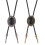 Adjustable Leather Bolo Tie With Black Stone Charm For-Silver 3