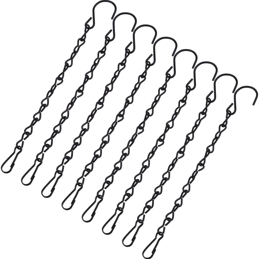 8 Pack Adjustable Hanging Chains For Bird Feeders And Planters, Weather Resistant Metal, Black 9119770523037