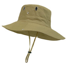 Unisex Foldable Hiking Hat Summer Sun Protection-4 hole khaki