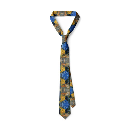 Artistic Vintage Pattern Silk Tie Formal 8cm Wide Comfortable-1