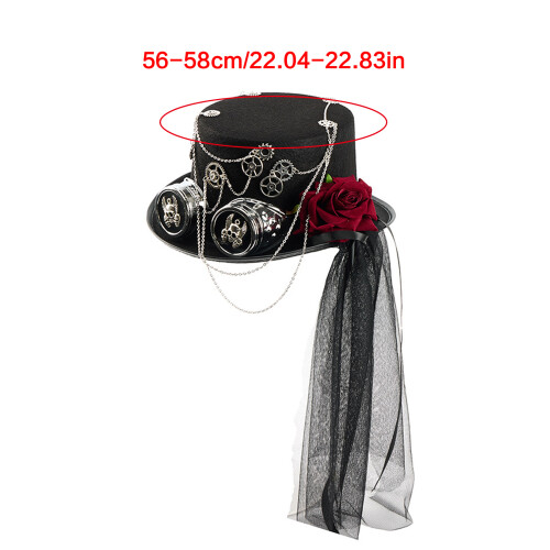 Victorian Style Top Hat Mesh Veil Headpiece Costume Accessory 2