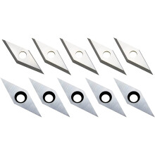 10Pcs Carbide Inserts Cutter Woodturning Chisel Tipped Replacement Bla