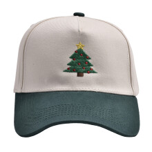 Holiday Party Baseball Hat Borduurboom Patroon Hoed-Zwart Groen
