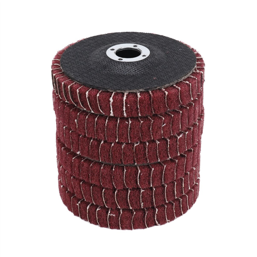 6Pcs 4 Inch 240 Grit Red Nylon Fiber Flap Discs With Sandpaper,Perfect 4851441358412