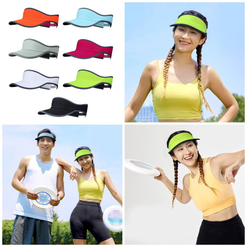 Breathable Ponytail Hat Women's Sunscreen Hat Adjustable-Yellow 2